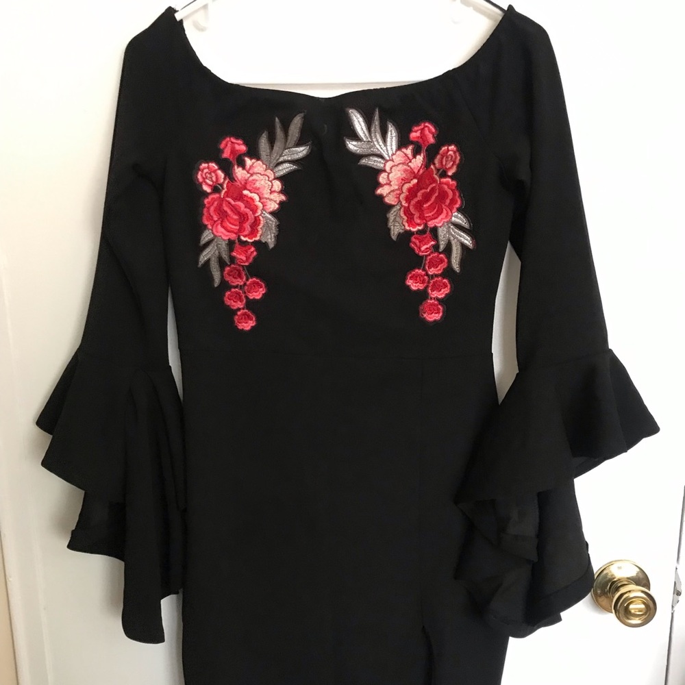 Black midi dress